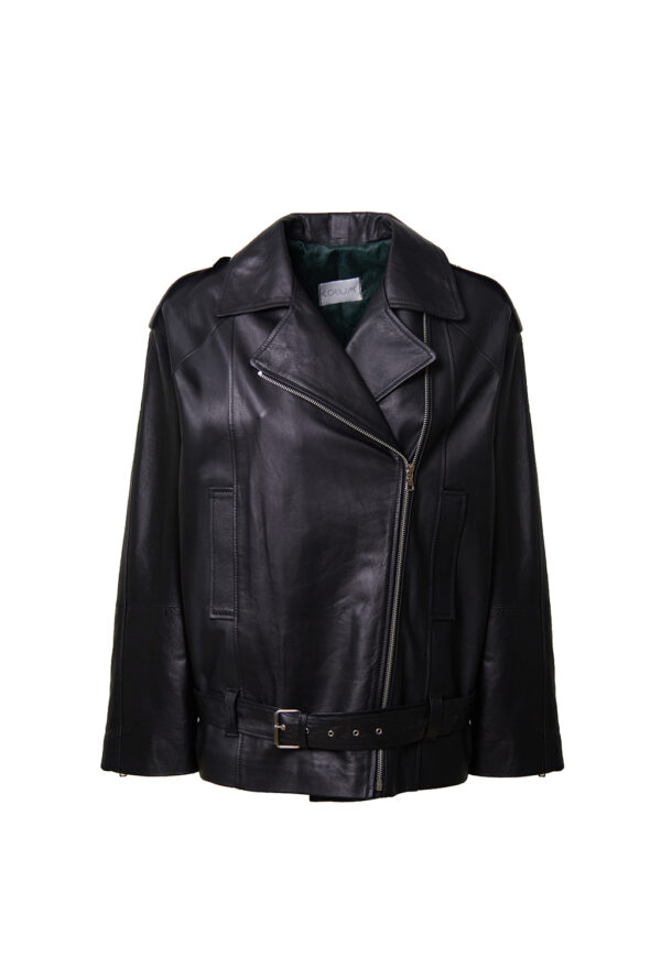 Biker over in vera pelle