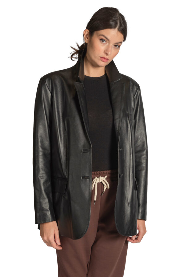 Blazer over in vera pelle - immagine 2
