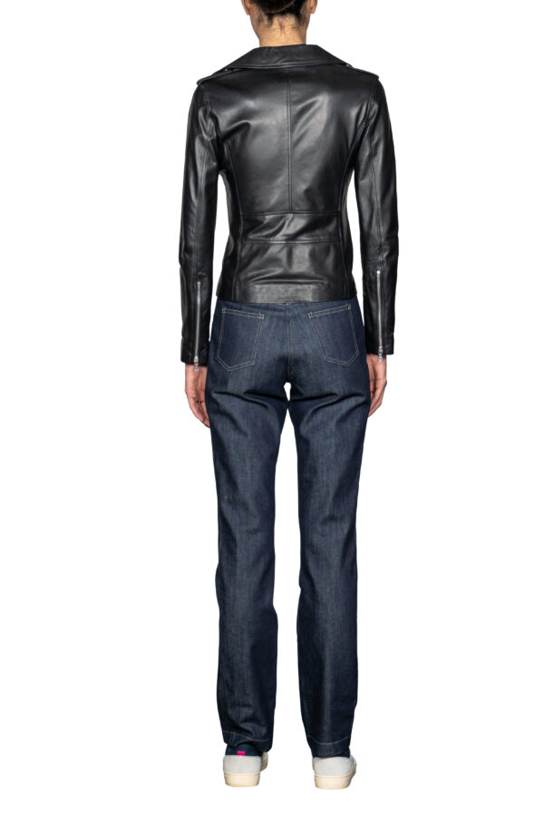 Biker in pelle slim - immagine 3