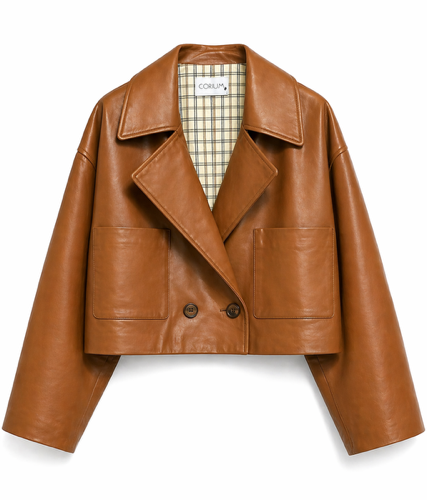 Mini trench in vera pelle